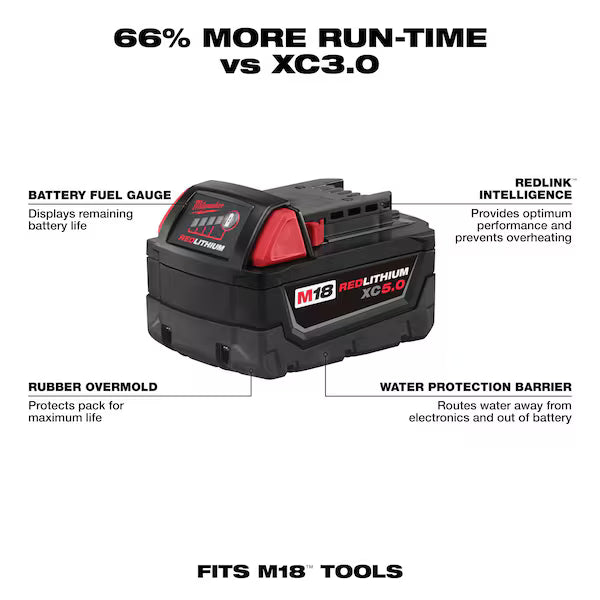 Milwaukee M18™ REDLITHIUM™ XC5.0 Extended Capacity Battery Pack (48-11-1850)